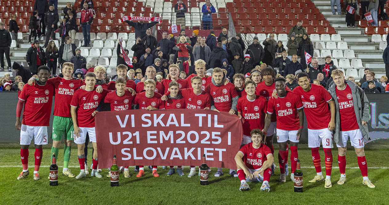 15.10.2024 - U21-herrelandsholdet, EM-Kvalifikationskamp p Vejle Stadion, Danmark vs. Island.  U21 Mens Team, Euro Qualifier in Vejle, Denmark vs. Iceland.  Foto: Claus Birch / Fodboldbilleder.dk