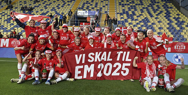 during a soccer game between the national women teams of Belgium, called the Red Flames and Denmark on the fifth matchday in Group A2 in the league stage of the 2023-24 UEFA Women's European Qualifiers competition, on Friday 12 July 2024  in Sint-Truiden , Belgium . Photo SPP | David Catry